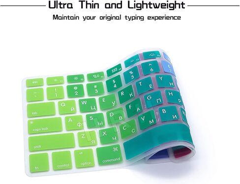 Russian Language Silicone Keyboard Cover Skin for MacBook Air 13,for MacBook Pro 13/15/17(with or w/Out Retina Display,2015 or Older Version)&for iMac Older USA Layout Keyboard Protector-Black in Saudi Arabia