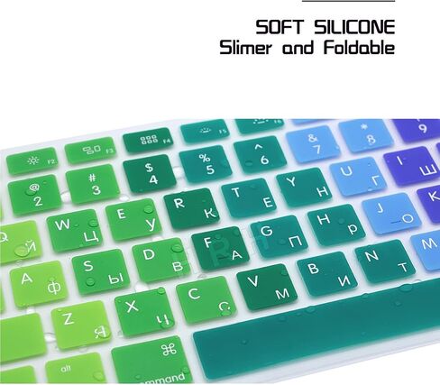 Russian Language Silicone Keyboard Cover Skin for MacBook Air 13,for MacBook Pro 13/15/17(with or w/Out Retina Display,2015 or Older Version)&for iMac Older USA Layout Keyboard Protector-Black in Saudi Arabia