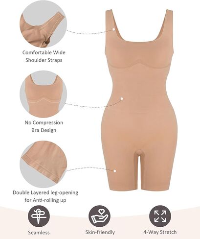 Shapewear Bodysuit for Women Tummy Control Seamless Butt Lifting Thigh Slimmer Full Body Shaper in Saudi Arabia