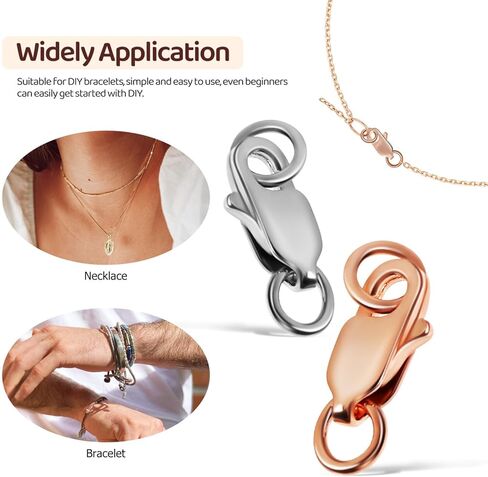 أساور مخلب المشبك مع حلقات القفز المغلقة 4 قطعة المشابك قلادة والإغلاق أساور المشابك لصنع المجوهرات أساور فضية in Kuwait