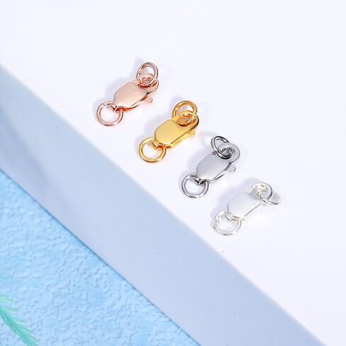 أساور مخلب المشبك مع حلقات القفز المغلقة 4 قطعة المشابك قلادة والإغلاق أساور المشابك لصنع المجوهرات أساور فضية in Kuwait