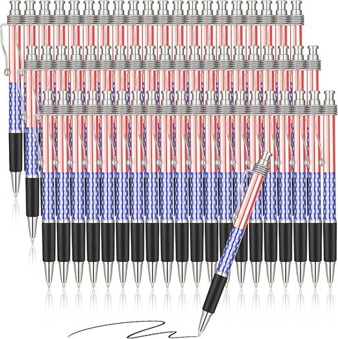 Tenare 16 Pcs American Flag Ballpoint Pen Patriotic Pens 1.0 mm Black Ink Ballpoint Pens Independence Day Gel Ink Pencil for USA Souvenirs American Gifts for Foreigners Veterans Memorial Day in Saudi Arabia