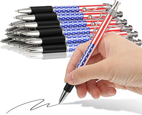 Tenare 16 Pcs American Flag Ballpoint Pen Patriotic Pens 1.0 mm Black Ink Ballpoint Pens Independence Day Gel Ink Pencil for USA Souvenirs American Gifts for Foreigners Veterans Memorial Day in Saudi Arabia