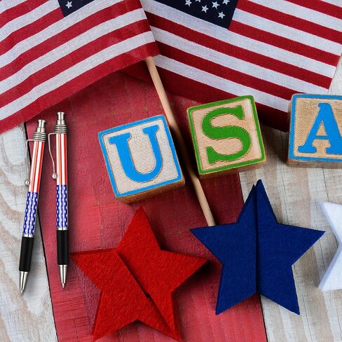 Tenare 16 Pcs American Flag Ballpoint Pen Patriotic Pens 1.0 mm Black Ink Ballpoint Pens Independence Day Gel Ink Pencil for USA Souvenirs American Gifts for Foreigners Veterans Memorial Day in Saudi Arabia