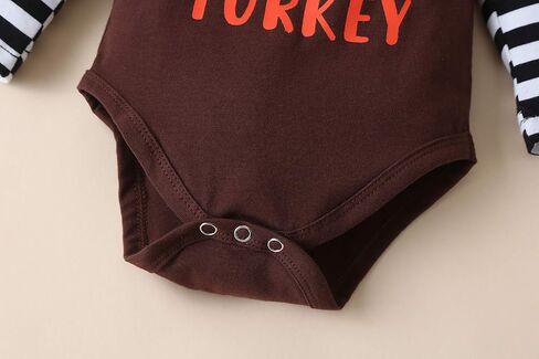 ملابس لحديثي الولادة من الأولاد والبنات لعيد الشكر، ملابس داخلية لعيد الشكر الأول، مجموعة ملابس سروال ديك رومي مخطط in Kuwait