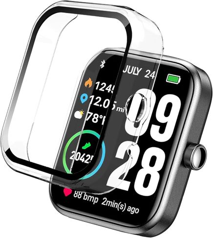 3 Pack Protective Case for TOZO S2 44mm 1.69-inch Smartwatch Screen Protector, Hard PC Bumper Cover Built-in Tempered Glass Screen Protector Accessories (Not fit S4/S3/S2 40mm) in Kuwait