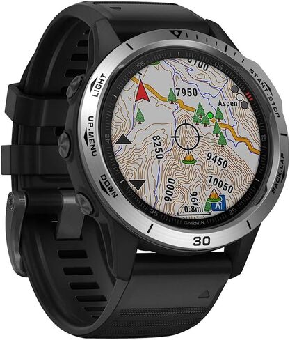 حلقة إطار من الفولاذ المقاوم للصدأ متوافقة مع ساعة Garmin Fenix ​​6/6 Pro، غطاء لاصق بحلقة إطار مضاد للخدش والاصطدام لملحقات ساعة Garmin (أسود - ليس لـ 6X/6X Pro) in Kuwait