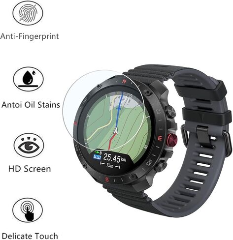Screen Protector Compatible for Polar Grit X2 Pro Smartwatch (3 Pack) 9H Tempered Glass Film Clear Bubble-Free in Saudi Arabia