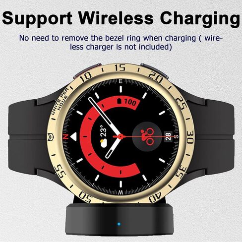 Miimall Bezel Loop Compatible for Samsung Watch 5 Pro Bezel Ring, [Stainless Steel] Anti Scratch Adhesive Frame Lightweight Watch Bezel Cover for Galaxy Watch 5 Pro 45mm (Gold) in Saudi Arabia