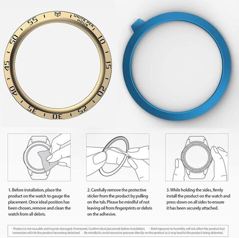 Miimall Bezel Loop Compatible for Samsung Watch 5 Pro Bezel Ring, [Stainless Steel] Anti Scratch Adhesive Frame Lightweight Watch Bezel Cover for Galaxy Watch 5 Pro 45mm (Gold) in Saudi Arabia