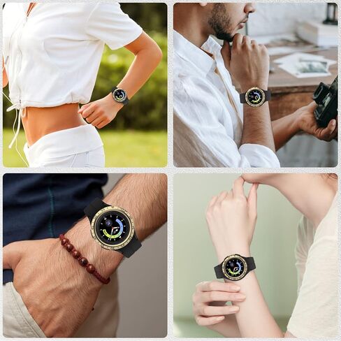 Miimall Bezel Loop متوافق مع Samsung Watch 5 Pro Bezel Ring، [الفولاذ المقاوم للصدأ] إطار لاصق مضاد للخدش خفيف الوزن لساعة Galaxy Watch 5 Pro 45 مم (ذهبي) in Kuwait