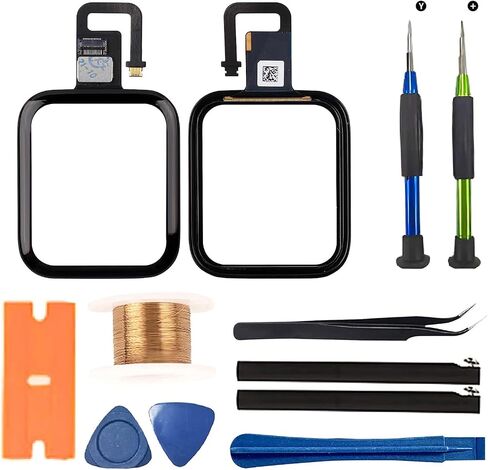 عدسة زجاجية أمامية للساعة واستبدال محول رقمي يعمل باللمس متوافق مع Apple Watch Series 6/5/4/SE 40MM/44MM (Black_SeriesSE_40mm) in Kuwait