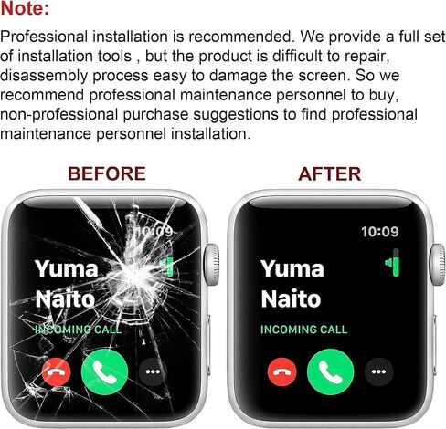 عدسة زجاجية أمامية للساعة واستبدال محول رقمي يعمل باللمس متوافق مع Apple Watch Series 6/5/4/SE 40MM/44MM (Black_SeriesSE_40mm) in Kuwait