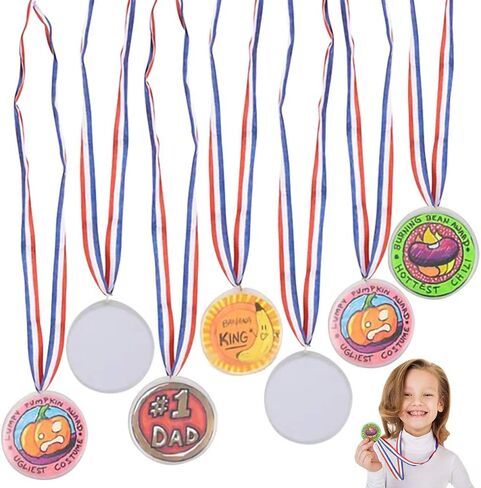 ArtCreativity Make Your Own Medals Kit, Set of 24, DIY Award Medals for Kids with Patriotic Ribbons, Fun Craft Activity Kit for Parties, School and Home, Party Favors Medals for Boys and Girls in Saudi Arabia