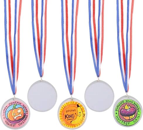 ArtCreativity Make Your Own Medals Kit, Set of 24, DIY Award Medals for Kids with Patriotic Ribbons, Fun Craft Activity Kit for Parties, School and Home, Party Favors Medals for Boys and Girls in Saudi Arabia
