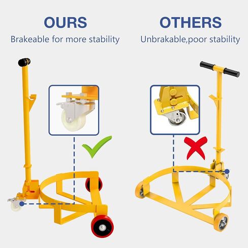 55 Gallon Drum Dolly - 1200 lb Capacity Oil Barrel Drum Roller Cart - Low Profile Steel Oil Drum Caddy in Saudi Arabia