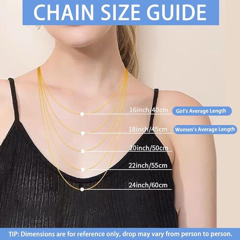 Jewlpire سلسلة ذهبية صلبة عيار 24 قيراط للنساء والفتيات، سلسلة كابل 1.2 مم سلسلة ذهبية إيطالية رفيعة وقوية ولامعة للنساء 18 بوصة in Kuwait
