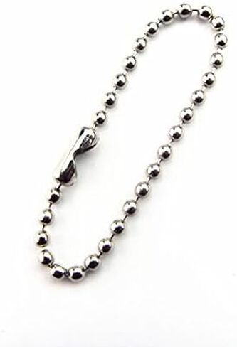 100 pcs Tag Chain Nickel Plated Steel Bead Silver Ball Chain Keychain (2.4mm*4 inch) in Saudi Arabia