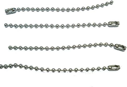 100 pcs Tag Chain Nickel Plated Steel Bead Silver Ball Chain Keychain (2.4mm*4 inch) in Saudi Arabia