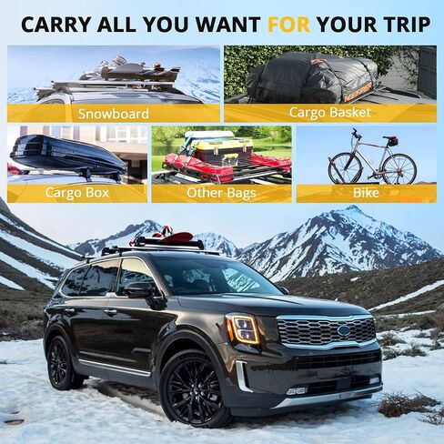 Universal Roof Rack Cross Bars, 54" Aluminum Roof Rack Crossbars, Fit Roof Without Side Rail, 165 lbs Load Capacity, Adjustable Bare Roof Crossbars with Locks, for Sedan,Pick-up,Truck in Saudi Arabia