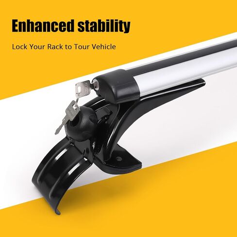 Universal Roof Rack Cross Bars, 54" Aluminum Roof Rack Crossbars, Fit Roof Without Side Rail, 165 lbs Load Capacity, Adjustable Bare Roof Crossbars with Locks, for Sedan,Pick-up,Truck in Saudi Arabia
