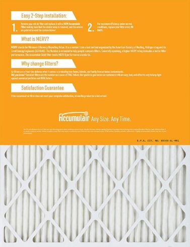 Accumulair Gold 17x22x1 (16.5x21.5) MERV 8 Air Filter/Furnace Filter (2 Pack) in Saudi Arabia