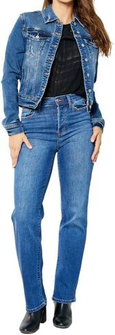 Judy Blue High Waist Hidden Button Fly Dad Jeans in Saudi Arabia