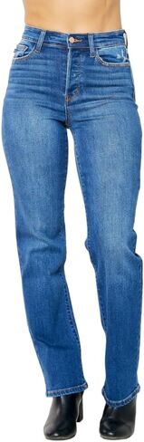 Judy Blue High Waist Hidden Button Fly Dad Jeans in Saudi Arabia