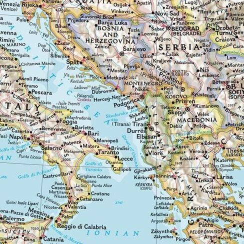 National Geographic: Countries of the Mediterranean Classic Wall Map - 30.25 x 23.5 inches - Art Quality Print in Saudi Arabia
