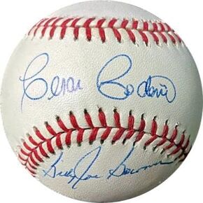 Cesar Cedeno/Billy Joe Bowman dual signed RONL Rawlings Official National League Baseball- JSA #NN13629 (Houston Astros) - Baseball Slabbed Autographed Cards in Kuwait