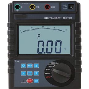 Digital Earth Ground Resistance Tester Meter Two Three Wire Ground Resistance Measurement with Earth Resistance Range 0.00ohm to 2000ohm Earth Voltage Range 0 to 600V 400 Sets Data Storage in Saudi Arabia