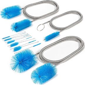 Cleaning Brush,13Pcs Stainless Steel Nylon Brush Set,Flexible and Portable Cleaning Brushes for Household Use,Bottle Washing Brush,Long Pipe Cleaners,Sunroof Drain Cleaning Tool in Saudi Arabia