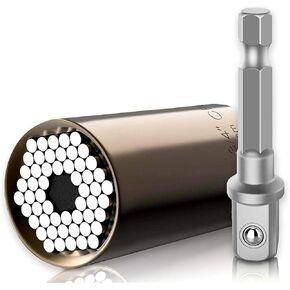 7-19mm Grip Socket Set Fits Standard 1/4-3/4 Inch With Multi-Function Power Drill Adapter 1Pcs(Red) in Saudi Arabia