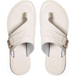 Women's Leather Flip Flops Open Toe Slip On Strap Thong Beach Flat Slides Sandals in Saudi Arabia