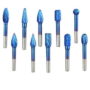 6x10mm Tungsten Carbide Burss Super Blue Cut Double Rotary File 1PCS (Color: 1PC L Type) in Kuwait