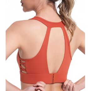 Womens' Sports Bras Tops for Yoga Fitness Soft Integrated-Underwear Hollow Strap Back Padded Medium Impact YOYB06R2 in Kuwait