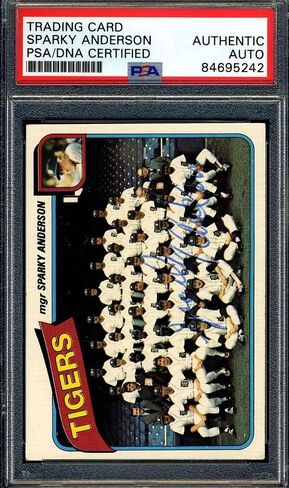 Sparky Anderson PSA DNA Signed 1980 Topps Team Autographed - Baseball Slabbed Autographed Cards in Saudi Arabia