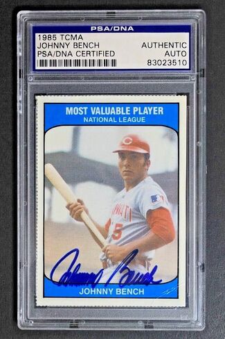 Johnny Bench Reds Hof 1985 TCMA MVP توقيع بطاقة البيسبول PSA in Saudi Arabia