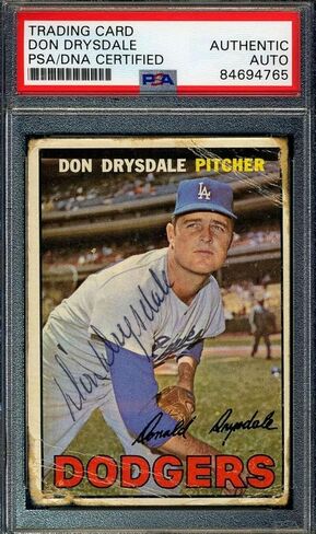 DON DRYSDALE PSA DNA وقعت 1967 TOPPS موقعة - بطاقات موقعة للبيسبول in Saudi Arabia