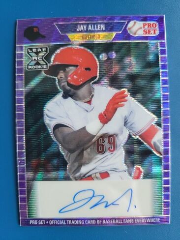 Jay Allen 2021 LEAF PRO SET ROOKIE RC AUTOGRAPH PURPLE WAVE #D 16/20 - MLB Autographed Baseball Cards in Saudi Arabia