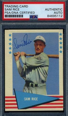 SAM RICE PSA DNA وقعت 1961 FLEER Baseball Greats Autograph - بطاقات موقعة بالبيسبول in Saudi Arabia