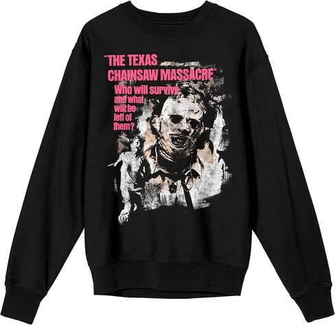 Texas Chainsaw Massacre Leatherface البالغين أسود طاقم رقبة قميص in Saudi Arabia