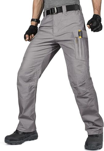 FREE SOLDIER Men's Water Resistant Pants Relaxed Fit Tactical Cargo Work Pants with Multi Pocket (34W/28L Moss Green) in Saudi Arabia