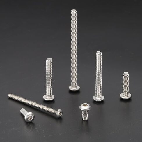 PATIKIL #10-32x3 Button Head Socket Cap Screws, 10 Pcs 304 Stainless Steel 18-8 Socket Cap Screw Bolts Allen Hex Drive Full Thread Fine Thread UNF in Saudi Arabia