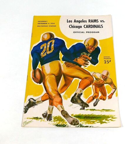 1954 شيكاغو كاردينالز في برنامج لوس أنجلوس رامس كرة القدم 9-4-54-برامج اتحاد كرة القدم الأميركي in Saudi Arabia