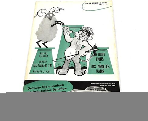1953 Los Angeles Rams at Detroit Lions NFL Football Program 10-18-53 - NFL Programs in Saudi Arabia