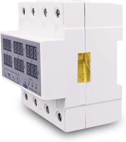 100A 3 طور DIN RAIL FOLTMETER AMMETER قابل للتعديل فوق وتحت حامي حماية الحد الأقصى لتيار الجهد (100A مع N 3x220V) in Saudi Arabia