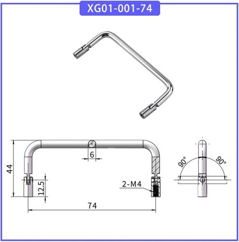 Chrome Plated Iron Industrial Equipment Bi Fold Handle with Swivel Function for Toolboxes and Carrying Handles(XG01-001-74) in Saudi Arabia
