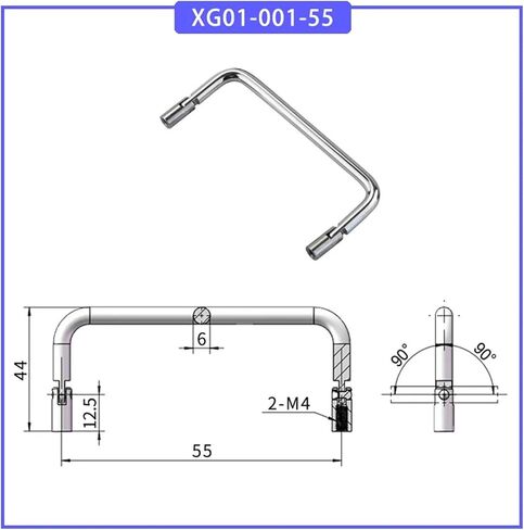 Chrome Plated Iron Industrial Equipment Bi Fold Handle with Swivel Function for Toolboxes and Carrying Handles(XG01-001-74) in Saudi Arabia
