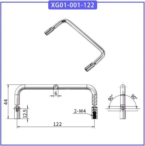 Chrome Plated Iron Industrial Equipment Bi Fold Handle with Swivel Function for Toolboxes and Carrying Handles(XG01-001-74) in Saudi Arabia